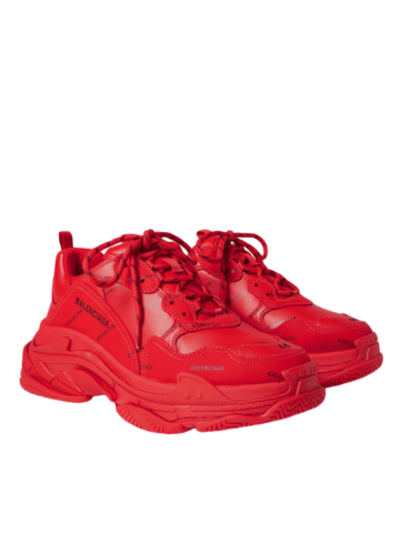 Balenciaga - Balenciaga Triple S Allover Logo Red