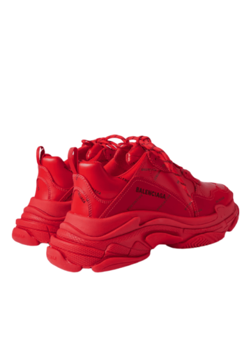 Balenciaga - Balenciaga Triple S Allover Logo Red