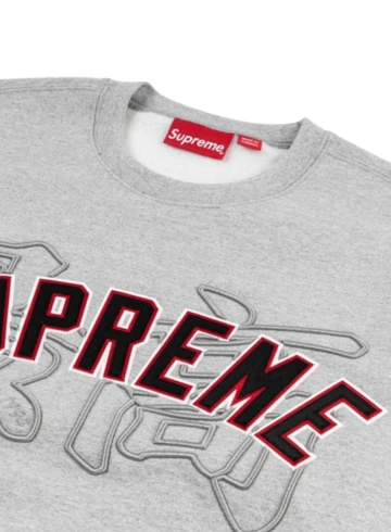 Supreme - Supreme Kanji Logo Crewneck Heather Grey