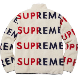 Supreme - Supreme Reversible Logo Fleece Jacket Natural