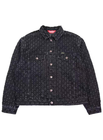 Supreme - Supreme Hole Punch Denim Trucker Jacket Black