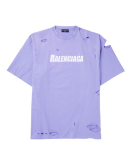 Balenciaga - Oversized Distressed Logo-Print Cotton-Jersey T-Shirt