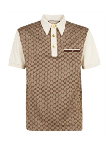 Gucci - Polo Shirt in GG Silk Cotton Jersey Jacquard