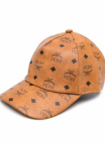 MCM - Faux - Leather Logo - Print Cap