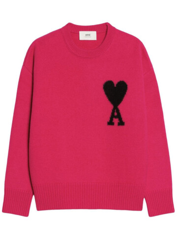 AMI Paris - AMI Alexandre Mattiussi Pink Ami De Cœur Sweater