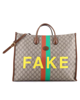 Gucci - Gucci Fake/Not Convertible Open Tote Printed GG Coated Canvas Large