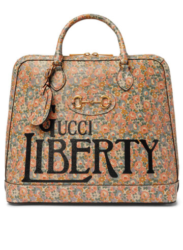 Gucci - Liberty Horsebit 1955 Printed Leather Tote Bag