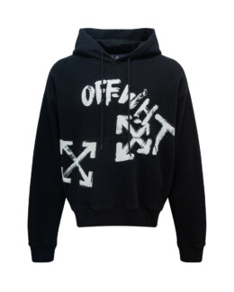 Off-White - Logo-print Drawstring Hoodie Black