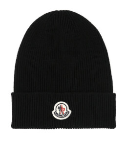 Moncler - Moncler Logo Patch Knitted Beanie