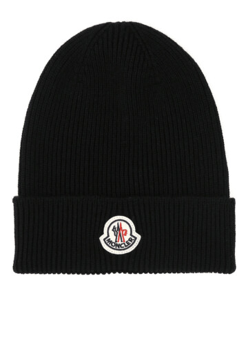 Moncler - Moncler Logo Patch Knitted Beanie