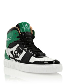 Philipp Plein - HI-TOP SNEAKERS NOTORIOUS PATENT SKULL