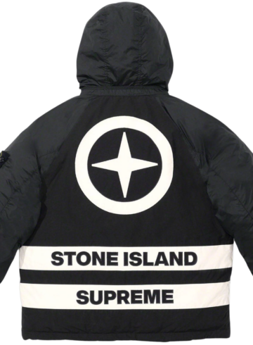 Supreme - Stone island reversible down puffer jacket black