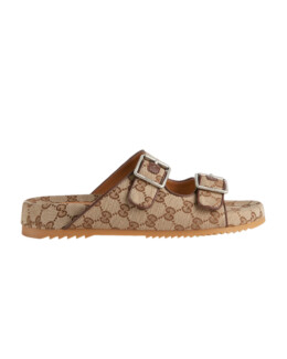 Gucci - Strap slide sandal beige canvas