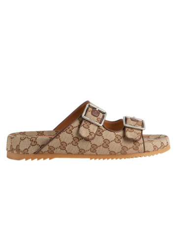 Gucci - Strap slide sandal beige canvas