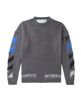 Off-White - Logo-Print Mohair-Blend Sweater