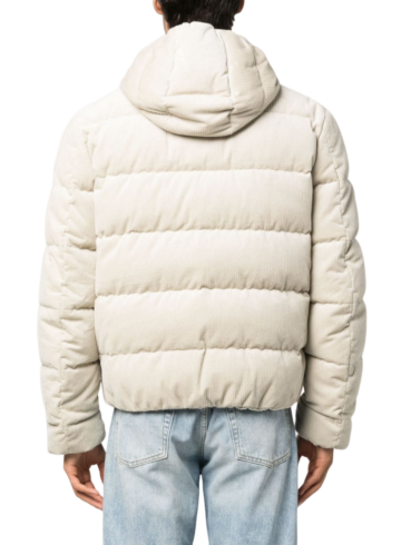 Prada - Logo-plaque quilted corduroy jacket