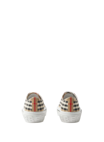 Burberry - Burberry Vintage Check Cotton Sneakers Archive Beige White