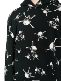 SAINT MXXXXXX skull-print cotton hoodie