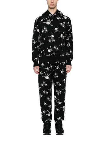 SAINT MXXXXXX skull-print cotton track pants