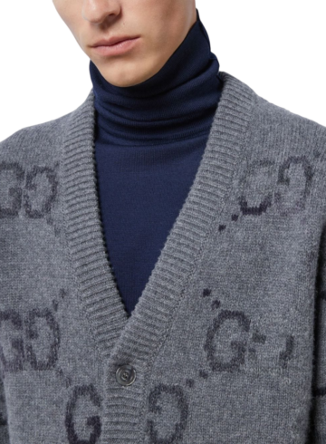 Gucci - GG-intarsia wool cardigan