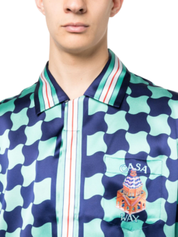 Casablanca - Casablanca Pool Tile-print silk shirt