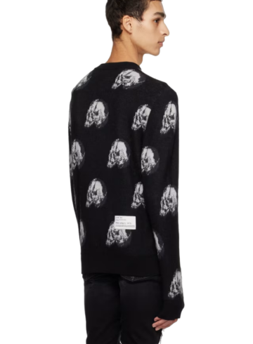 Amiri Black Wes Lang Edition Repeat Skull Sweater