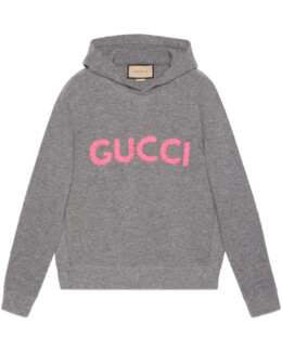 Gucci - Gucci logo-embroidered wool hoodie