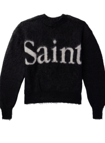 SAINT MXXXXXX Logo-Jacquard Brushed Mohair-Blend Sweater