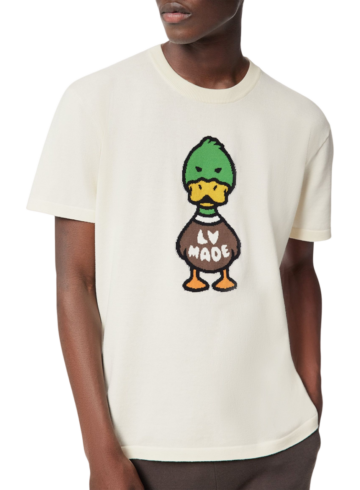 Louis Vuitton - Louis Vuitton x Nigo Intarsia Jacquard Duck Short-Sleeved Crewneck