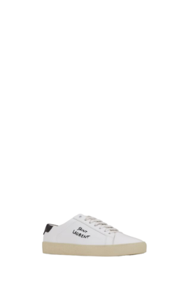 Saint Laurent court classic sl/06 embroidered sneakers in smooth leather