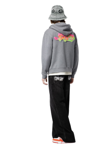 Louis Vuitton - 3D LV Graffiti Embroidered Zipped Hoodie