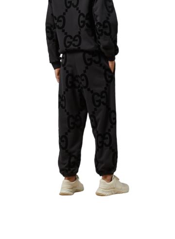 Gucci GG Flocked Print Cotton Fleece Sweatpant