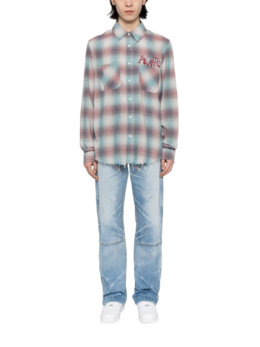 Amiri - AMIRI Staggered-logo check-pattern shirt