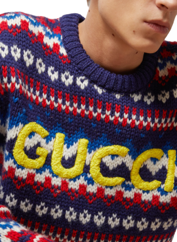 Gucci Knit Wool Jumper With Gucci Embroidery