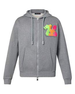 Louis Vuitton - 3D LV Graffiti Embroidered Zipped Hoodie