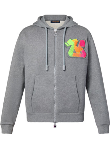 Louis Vuitton - 3D LV Graffiti Embroidered Zipped Hoodie