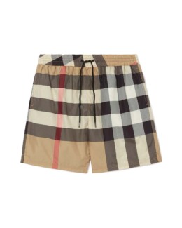 Burberry - Exaggerated Check Drawcord Swim Shorts