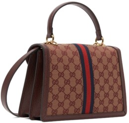 Gucci - Burgundy Small GG Ophidia Top Handle Bag