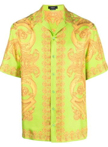 Versace - baroque-print silk shirt