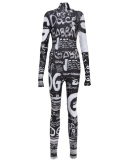 Dolce & Gabbana - All - Over Logo Graffiti - Print Jumpsuit