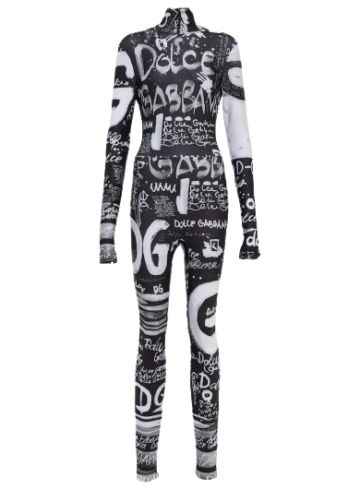 Dolce & Gabbana - All - Over Logo Graffiti - Print Jumpsuit