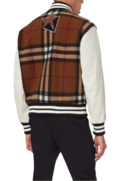 Burberry - Letter graphic bomber jacket in check technical wool