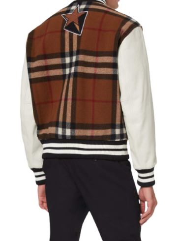 Burberry - Letter graphic bomber jacket in check technical wool