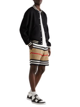 Burberry - Straight-Leg Striped Knitted Shorts