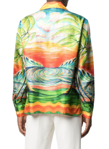 Casablanca - Graphic-print silk shirt