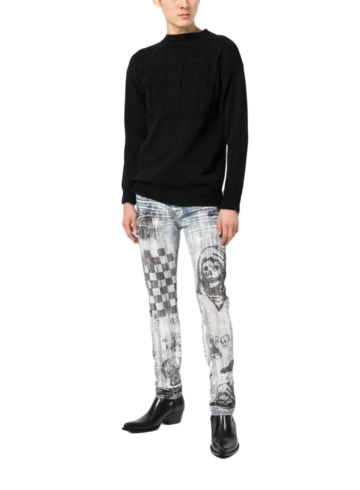 Amiri - Wes Lang Graphic - Print Skinny Jeans