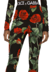 Dolce & Gabbana - Dolce & Gabbana rose-print charmeuse leggings