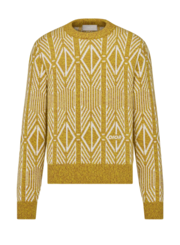 Christian Dior - Yellow and Ivory Technical Wool Jacquard