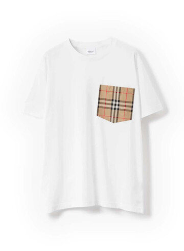 Burberry - Vintage Check Pocket Cotton Oversized T-shirt