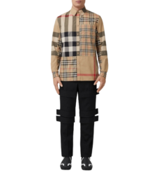 Burberry Cotton Patchwork Check Shirt